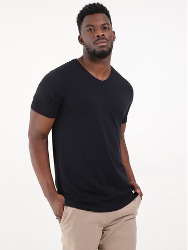 Camiseta Básica Cotton Elétron Masculina Preto/Preto