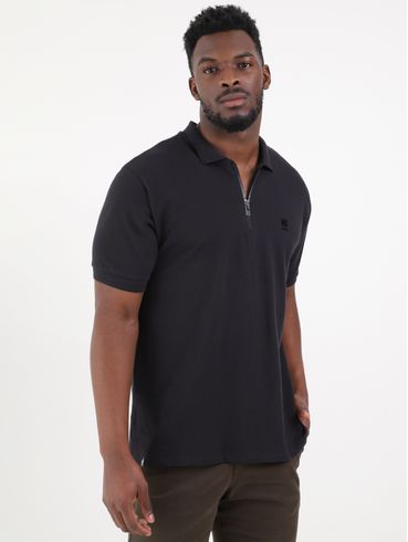 Polo Manga Curta No Stress Masculina Preto