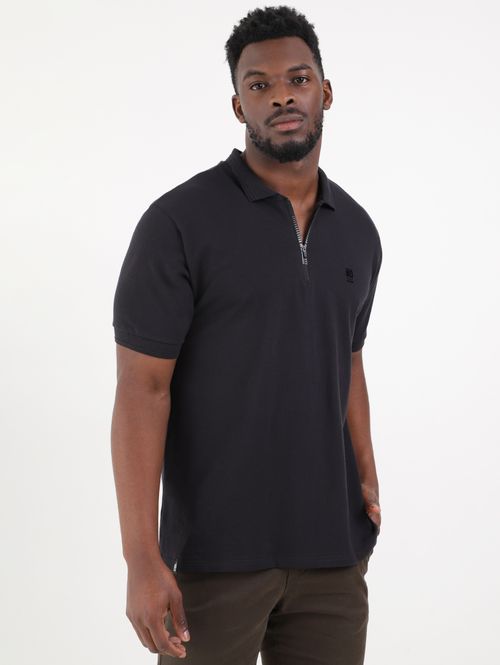 Polo Manga Curta No Stress Masculina Preto
