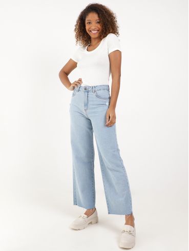 Blusa Manga Curta Feminina Branco