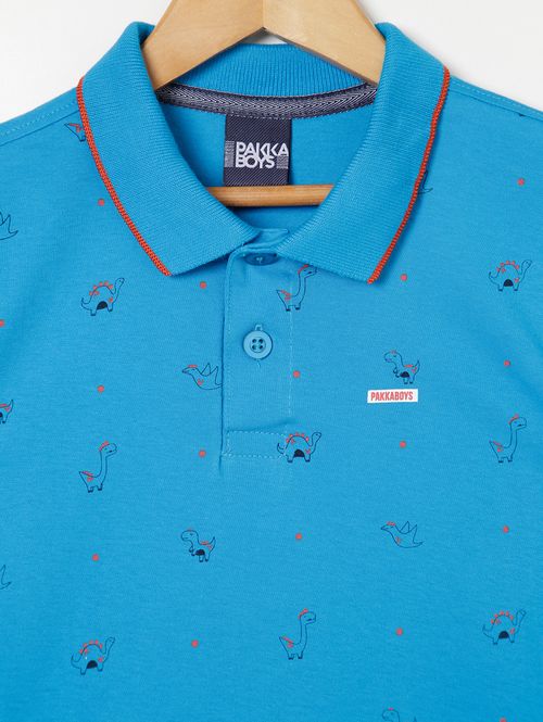 Polo Manga Curta Infantil Para Menino- Azul