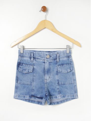 Short Jeans Juvenil Para Menina - Azul