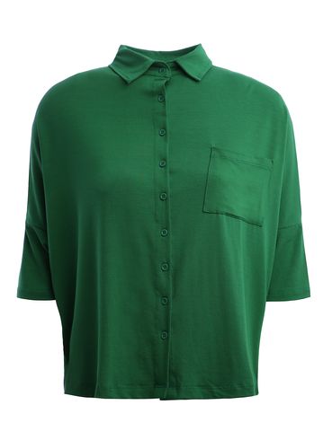 Camisa Ampla Manga 3/4 Feminina Verde