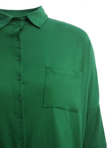 Camisa Ampla Manga 3/4 Feminina Verde