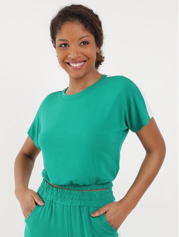 Blusa Manga Curta Feminina Verde