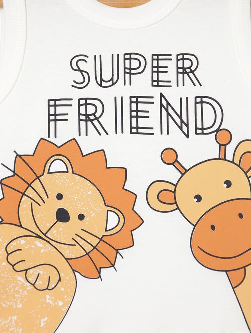 Conjunto Curto Infantil Para Bebê- Off white