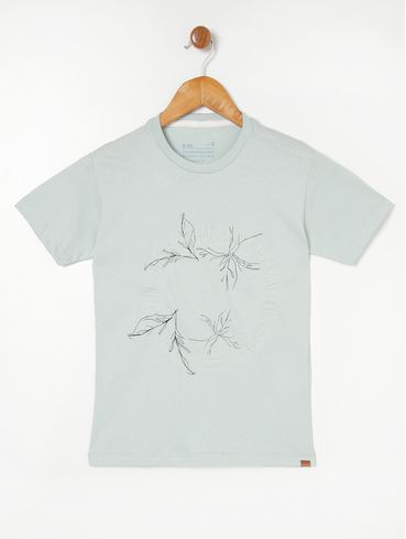 Camiseta Manga Curta Juvenil Para Menino - Verde