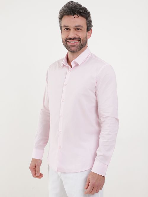 Camisa Manga Longa Masculina Rosa