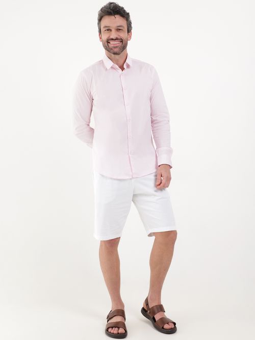 Camisa Manga Longa Masculina Rosa