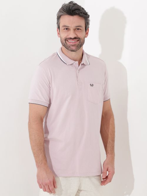 Polo Manga Curta Vilejack Masculina Rosa