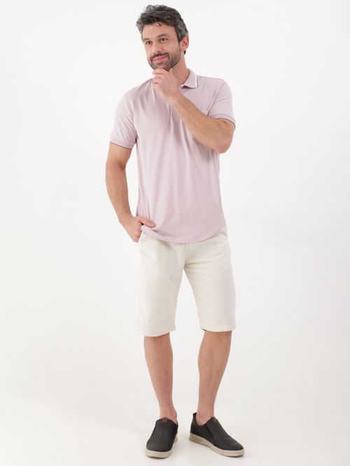 Polo Manga Curta Vilejack Masculina Rosa