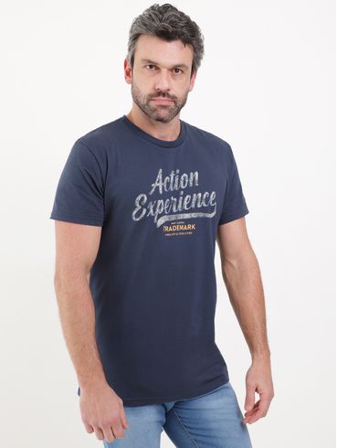 Camiseta Manga Curta Masculina Azul