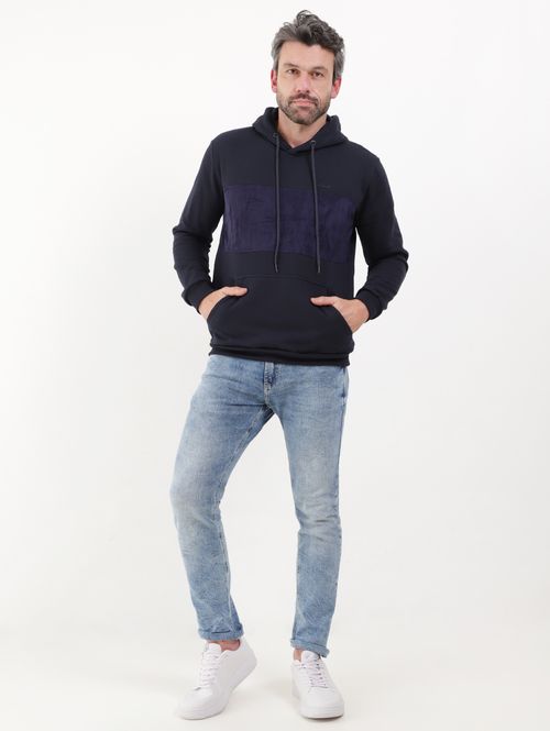 Moletom com Capuz Dixie Masculino Azul Marinho