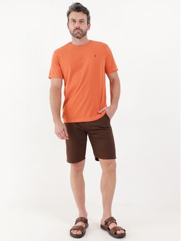 Camiseta Básica Manga Curta Masculina Laranja