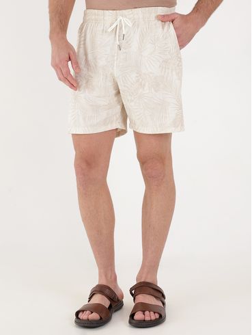 Short Estampado Masculino Bege
