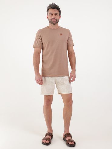 Short Estampado Masculino Bege