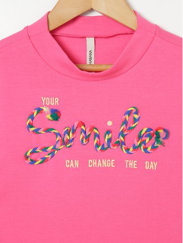 Blusa Manga Curta Cativa Juvenil Para Menina - Rosa