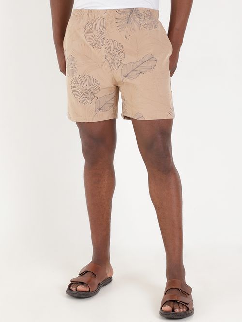 Short Estampado Masculino Bege