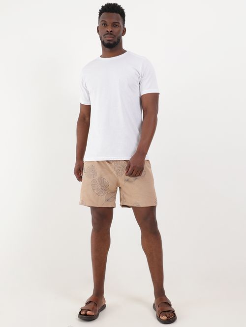 Short Estampado Masculino Bege