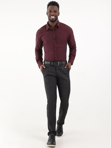 Camisa Manga Longa Elétron Masculina Bordô