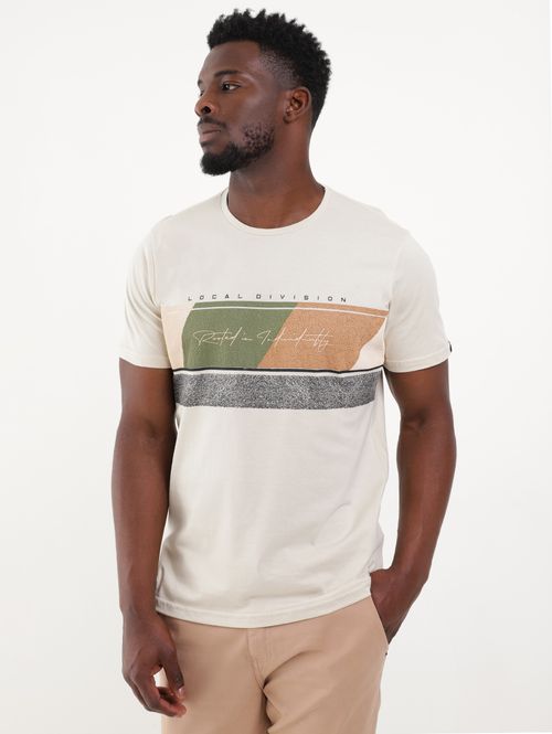 Camiseta Manga Curta Masculina Bege