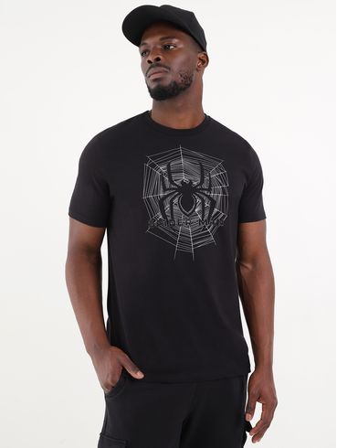 Camiseta Manga Curta Marvel Masculina Preto