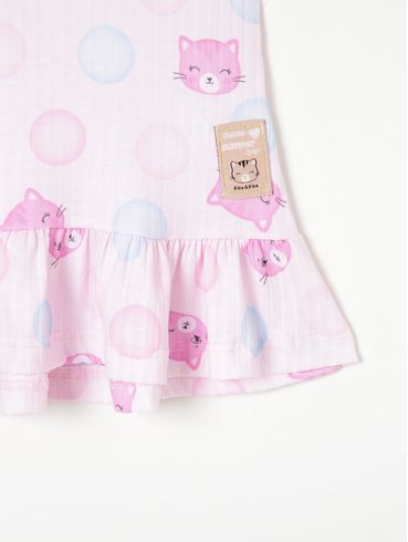 Blusa Manga Curta Infantil Para Bebê- Rosa