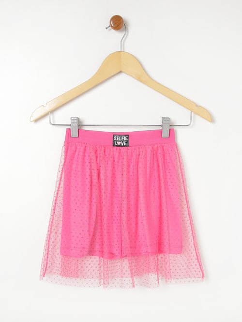 Saia Short Juvenil Para Menina - Rosa Pink