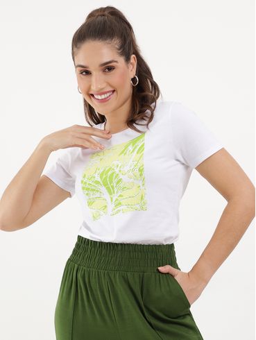 Blusa Manga Curta Cativa Feminina Branco