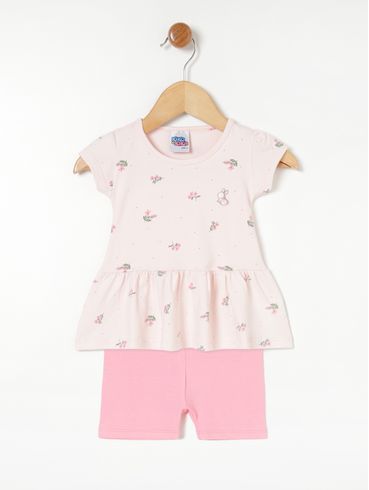 Conjunto Infantil Para Bebê- Rosa