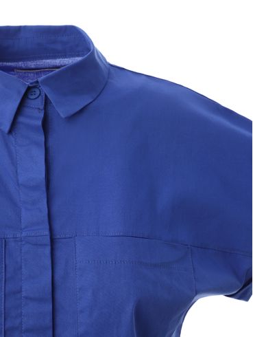 Camisa Cropped Autentique Feminina Azul
