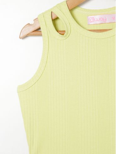 Blusa Regata Cropped Juvenil Para Menina - Verde