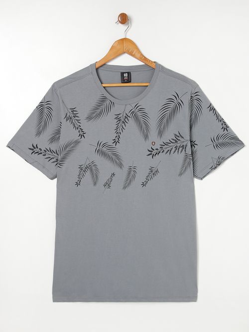 Camiseta Manga Curta No Stress Plus Size Masculina Cinza