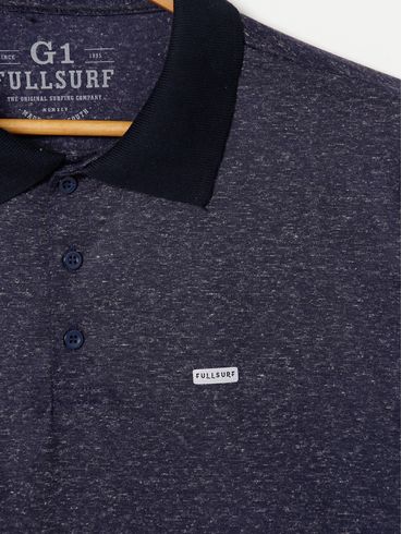 Polo Manga Curta Full Surf Plus Size Masculina Azul Marinho