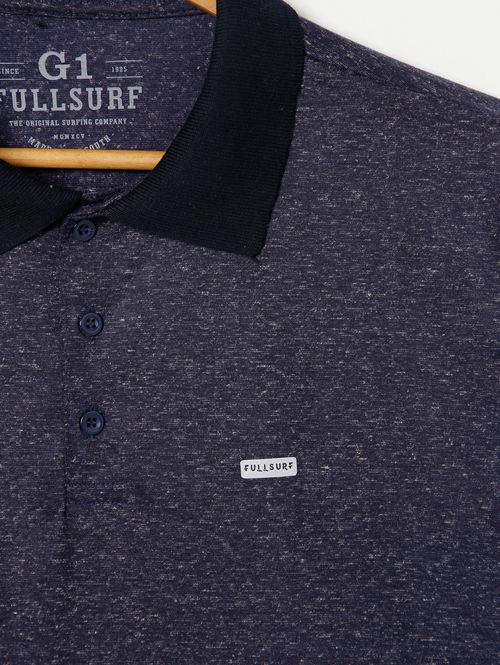 Polo Manga Curta Full Surf Plus Size Masculina Azul Marinho