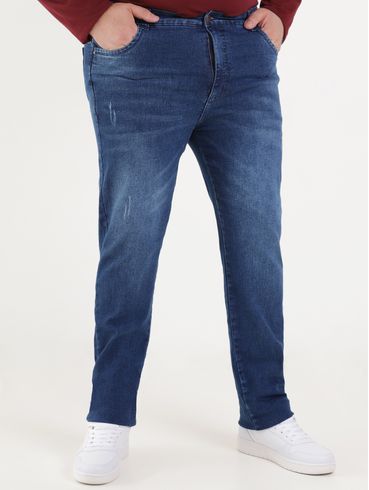 Calça Jeans Mokkai Plus Size Masculina Azul