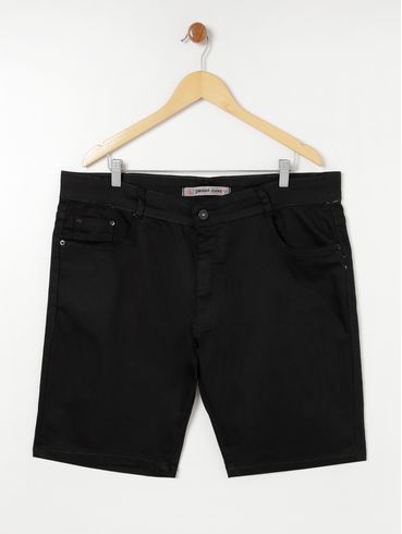 Bermuda Sarja Plus Size Masculina Preto