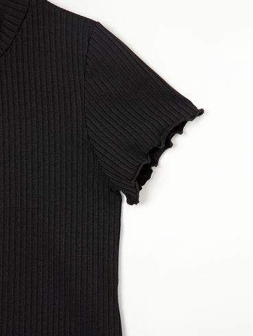 Blusa Manga Curta Juvenil Para Menina - Preto