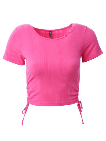 Blusa Cropped Manga Curta Feminina Rosa Pink