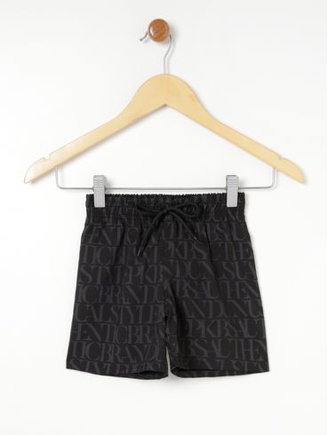 Bermuda Estampada Infantil- Preto