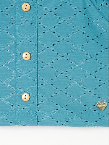 Conjunto Curto Infantil Para Menina - Azul