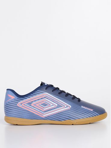 Chuteira de Futsal Umbro Arcade Masculina Azul Marinho/Azul/Coral