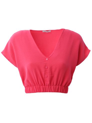 Blusa Cropped Feminina Rosa Pink