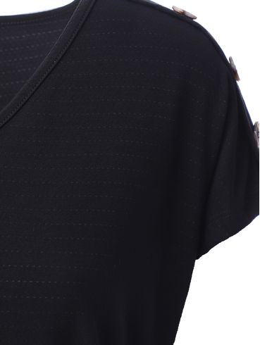Blusa Manga Curta Feminina Preto