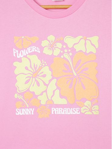 Blusa Manga Curta Juvenil Para Menina - Rosa