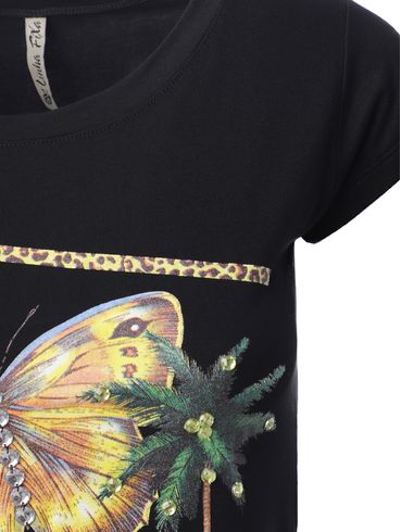 Blusa Manga Curta Feminina Preto