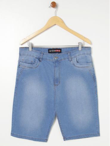Bermuda Jeans Plus Size Masculina Azul