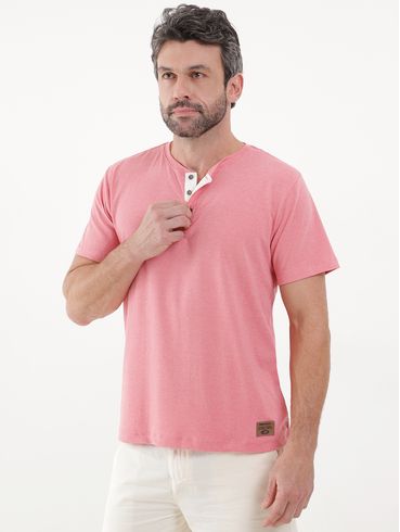 Camiseta Manga Curta Masculina Rosa