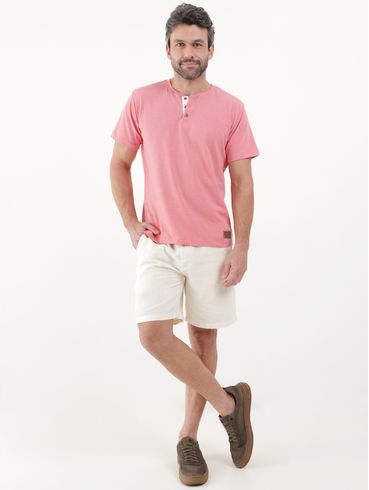 Camiseta Manga Curta Masculina Rosa