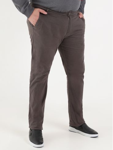 Calça Sport Sarja Plus Size Masculina Chumbo